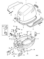 Капот 4-Х ТАКТНОГО ПЛМ MERCURY 9.9 Серийный номер от 0P325500 и выше