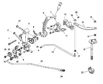 Рычаг переключения передач, внешний 4-Х ТАКТНОГО ПЛМ MERCURY 60 Серийный номер от 0T409000 до 1B344306