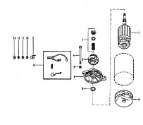 Стартер в сборе 2-х тактного ПЛМ MERCURY 40 M Серийный номер от 7144763 и выше