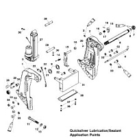 Кронштейн транца (MANUAL TILT ASSIST) 2-Х ТАКТНОГО ПЛМ MERCURY 90 Серийный номер от 9793577 до 0P016999