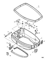 Низ капота 2-Х ТАКТНОГО ПЛМ MERCURY 75 Серийный номер от 1B000000 и выше