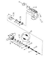 Корпус шестерни, карданный вал - 2.42:1 передаточное число(Bigfoot) 4-Х ТАКТНОГО ПЛМ MERCURY F15 Серийный номер от 1B227000 до 1B727495