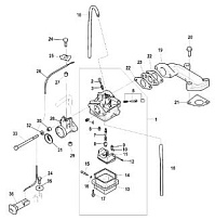 Карбюратор, Serial # 0R318096 и выше 4-Х ТАКТНОГО ПЛМ MERCURY 2.5 Серийный номер от 0R131842 и выше